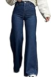 FairBeauty Women's Straight Leg High Waist Baggy Denim Jeans Loose Boyfriend Casual Stretchy Jeans