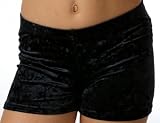 ff FISCHER Turnhose Mädchen Samtshorty Gymnastik Turn Shorts in wolkigem Samt 77134, Größe: 164, Farbe: Schwarz