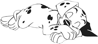 Decorative Sleeping Dalmatian Dog Decal Sticker, 2-Pack, Waterproof Vinyl, for Car, Laptop, Window,Suitcase Decoration#SJHG-1