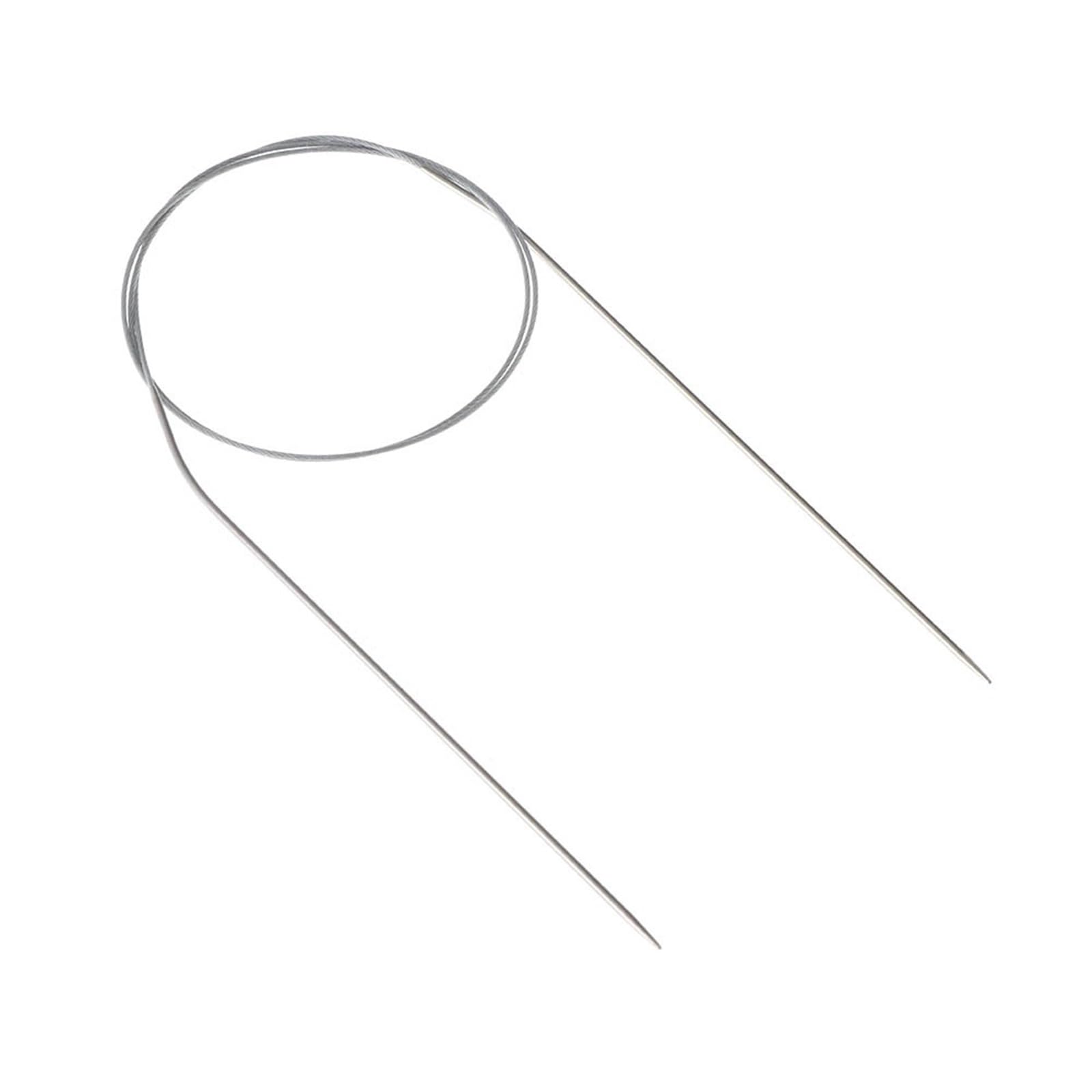 Knitting Needles 80/100cm Stainless Steel Circular Needle Round Weaving Knitting Needles Handmade Crochet Hook DIY Crafts Household Sewing Pins(80cm-1.5mm)