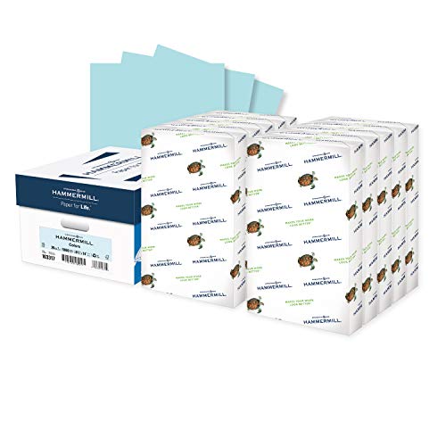 Image of Hammermill Colored Paper, 20 lb Blue Printer Paper, 8.5 x 14 - Made in the USA, Pastel Paper, 103317C - 10 Ream (5,000 Sheets)