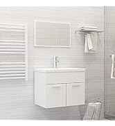 Mobile Sottolavabo Bagno Bianco 60x38.5x45 Cm In Truciolato - Con Cassetto, Facile Da Montare - 8