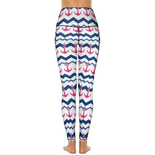 Legging rose avec imprimé ancre et vagues au fini soigné - 5
