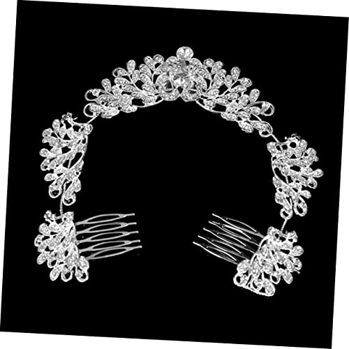 FRCOLOR Tiara pente de cabelo de noiva pente de cristal pente de cabelo para mulheres pente de cabel