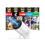 プロジェクター小型 家庭用 【明るさプラス＆270°全方位回転＆自動台形補正】27000LM 高輝度 4K対応 1080P 超短距離投影 大画面 天井投影 Wi-Fi6瞬時接続 Bluetooth5.4 ホームプロジェクター モバイル HiFiスピーカー内蔵 低遅延 軽量 スマホ/DVD/PS4/Switch/などに接続可 日本語取扱説明書 3年保証