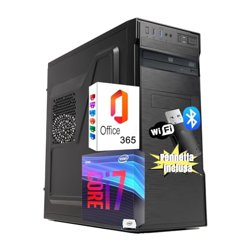 Betashop PC Fisso Desktop NUOVO • Cpu intel core i7-9700 • 16GB RAM DDR4 • 512GB SSD • Windows 11 Pro • WiFi • Office 365 • Pronto All'Uso • USB 3.0 • wifi • Bluetooth • Professionale per Ufficio