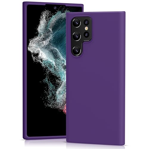Coque S22 Ultra violette en silicone doux haute finition