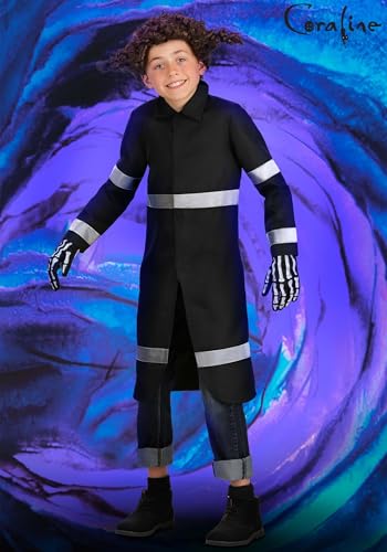 Disfraz Coraline Wybie para niños con chaqueta, peluca y guantes miniatura 2