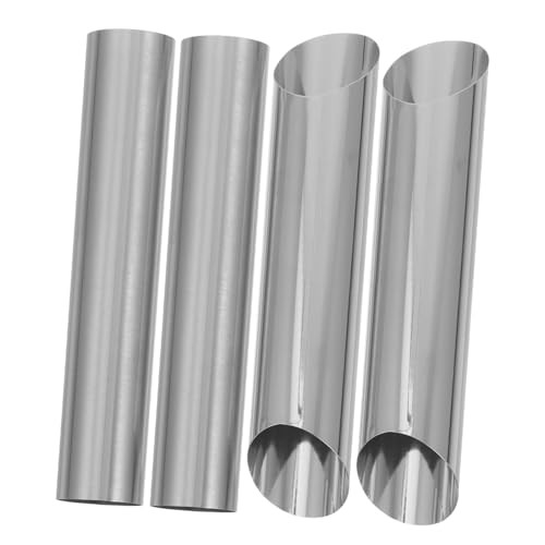 STOBAZA 4pcs Stainless Steel Cream Horn Molds Dual-angle Cannoli Baking Tubes for Croissants and Pastries Hollow Design for Even Baking and Soft Texture for Home Kitchens