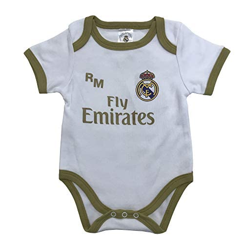 Champion's City Real Madrid FC Bodis Niños - Producto Oficial Primera equipación 2019/2020 (24 Meses)