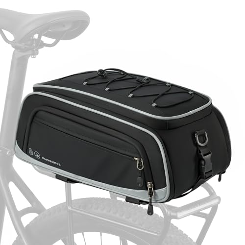 RAINSMORE Bike Pannier Bag Waterproof 15L-23L Expandable Bike Bags for Rear Carrier with Reflective Rain Cover Bicycle Rear Rack Bag Commuter Cycling Ebike