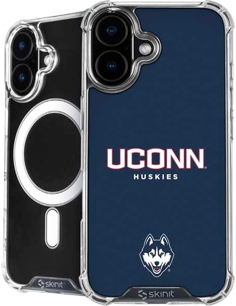 Skinit Phone Case Compatible with MagSafe iPhone 16 - Officially Licensed University of Connecticut Huskies UConn Design