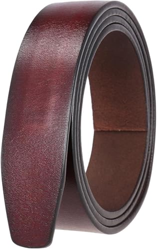 Men's Leather Ratchet Belt Strap without Buckle, 3.5cm Wide Vintage Cowhide Leather Belt For Men Casual Plain Weave Belt3