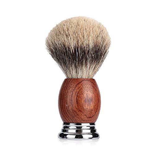 JOLI 100% Pure Badger Hair Shaving Brush Handmade With Walnut Wooden Handle and Stainless Steel Base Perfect for Wet Shaving