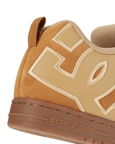DC Men's Court Graffik SE Skate Sneaker, Brown/Gum, 153