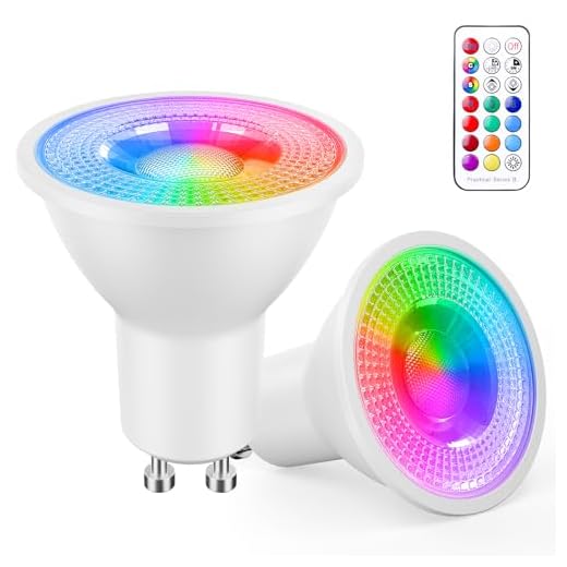 YAYZA! 2er-Pack Premium Dimmbar GU10 6W RGB + Warmweiß 3000K Farbwechsel IR Fernbedienung LED-Strahler Downlight Glühbirne