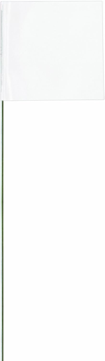 Swanson FWT21100 2-Inch by 3-Inch Marking Flags with 21-Inch Wire Staffs, White 100 Pack