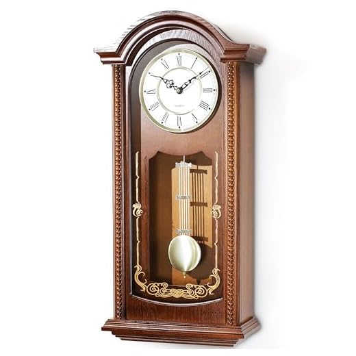 AYRELY® 26IN Grandfather Vintage Wall Clock with Pendulum and Chime, Hour/Quarter-Hour Chime, Elmwood Frame, Large Vintage Wall Clock for Living Room,Home Decor Gift
