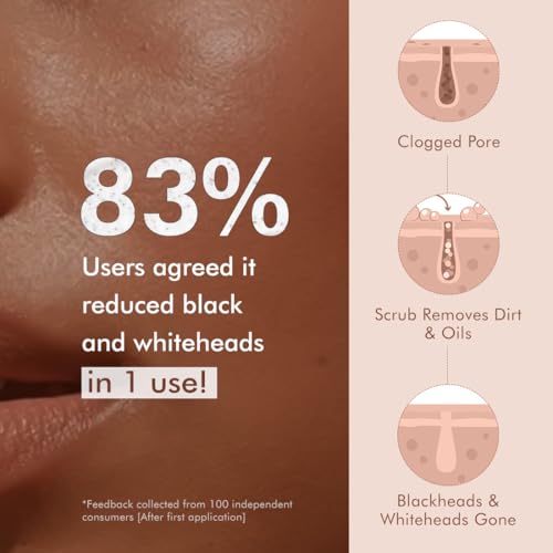 Image of mCaffeine Pore Clearing Coffee & Cookie Face Scrub | Remove Blackheads, Detan & Exfoliate Dead Skin | 4.5% Exfoliants - Walnuts, Coffee, Charcoal, Clay | Glowing Skin Face Scrub for Women & Men - 100g