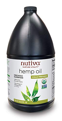Nutiva Organic, Cold-Pressed, Unrefined Hemp Seed Oil from non-GMO, Sustainably Farmed Canadian Hemp, 1 Gallon