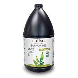 Nutiva Organic Cold-Pressed Unrefined Raw Hemp Seed Oil, 1 Gallon, USDA Organic, Non-GMO, Whole 30 Approved, Vegan, Gluten-Free & Keto, Rich in Omega 3 & 6 Fatty Acids
