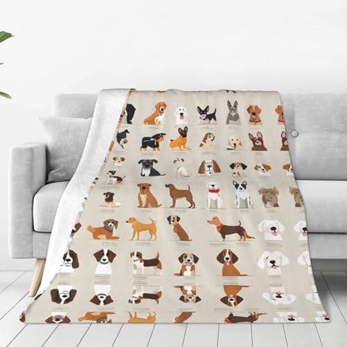 ESASAM Die superweiche Flanelldecke für Hunderassen ist bequem, leicht, warm und langlebig, geeignet für Zuhause, Reisen und Camping