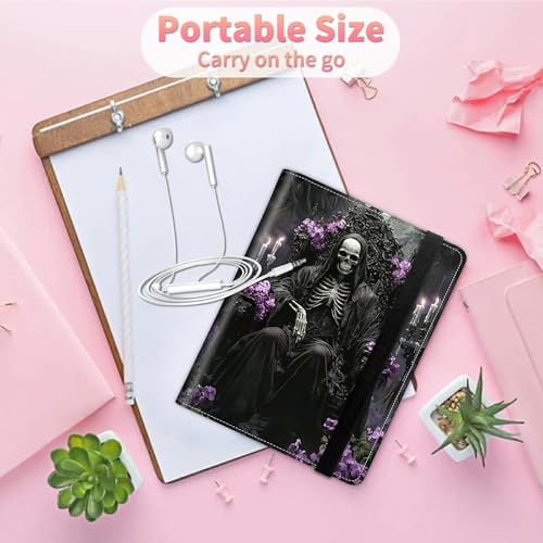 Image of Photo Album 4x6 120 Pockets Photos with Strong Elastic Band, Small Mini Albums Sheet Protector Folder for Photos, Album for Family Wedding Women Men Baby Vacation Gift, Purple Flower Skull