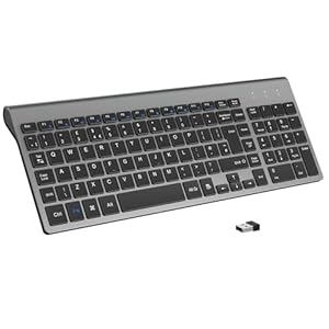cimetech Wireless Keyboard, 2.4G Ergonomic Keyboard with Number Pad, Silent USB Computer Keyboard for PC, Laptop, Desktop and Windows 10/8/7/XP – Gray