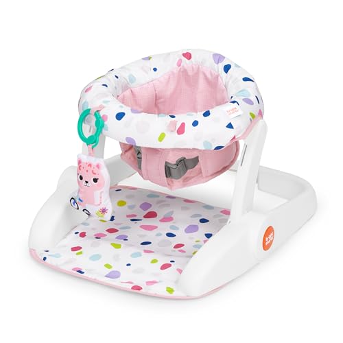 Image of Bright Starts Learn-to-Sit 2-Position Baby Floor Seat with Toys, Pink, 4-12 Months