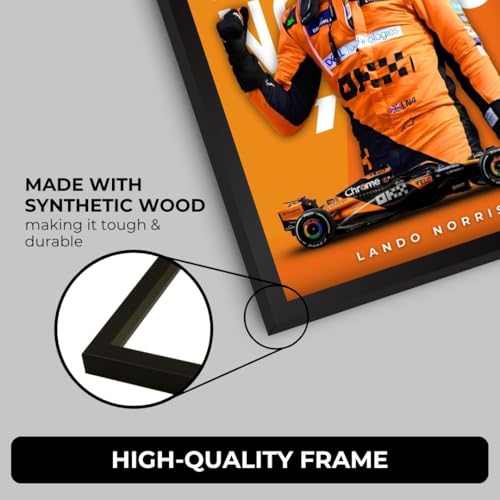 Image of Funk You Store Lando Norris Poster | Framed McLaren F1 Car A4 Sized (31 x 23 cm) | Lando Norris F1 Poster | McLaren Car Posters for Wall, Gift for Boys, Formula 1 Frames | Formula 1 Frame (F 085)
