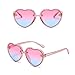 JieJieko Kids Heart Sunglasses Heart Shaped Sunglasses Cute Kids Eyewear for Pool Beach Outdoor Age 3-10 Years (Clear Pink)