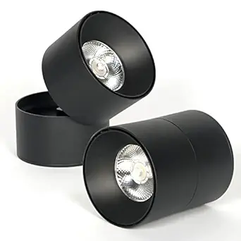 Harold Electricals Metal 20 Watt 360 Degree Adjustable Led Surface Cob Light, Wall/Ceiling Mountable, Spotlight- Pack of1 (Warm White) Black Body