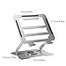 Laptop Stand, 360 Degree Rotating Foldable Aluminum Laptop Stand, Ergonomic, 6-Position Adjustable, Lightweight, Non-Slip, Easy to Dissipate Heat, Compatible with All 10-16 Inch Laptops (Silver)