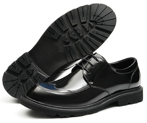 Santimon Mens Patent Leather Oxfords Formal Dress Shpes - Fashion Comfortable Wingtip Brogue Prom Suit Shoes for Tuxedo Wedding Business Causal4