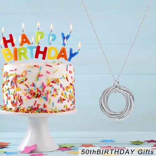 Image of IEFLIFE Birthday Gifts for Women, Sterling Silver Chain Birthday Necklaces, 40th 50th 60th 70th 80th 90th Birthday Necklace, 40 50 60 70 80 90 Years Old Birthday Gifts, 4 5 6 7 8 9 Decade Birthday Jewelry for Women