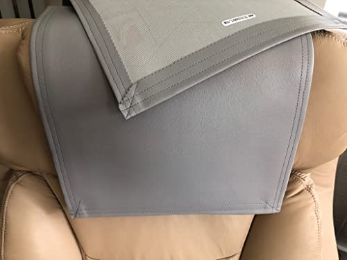 Recliner Headrest Cover For Home Decor Upholstery Marine Vinyl Light Gray Color For Furniture Protection On Rv Living Truck Seats Office Chair #TOP2