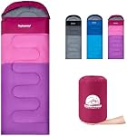 Sacs de couchage pour adultes et enfants - Sac de couchage léger pour le camping, équipement de randonnée compact pour garçons, filles, jeunes, adolescents, essentiels de voyage en plein air pour temps chaud et froid
