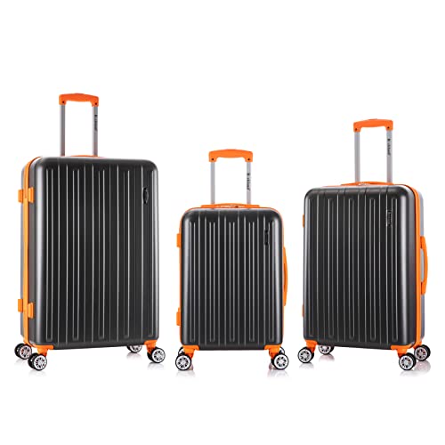 Rockland Paris Hardside Luggage Spinner Wheels, Charcoal,