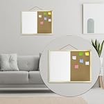GDMINLO 16.5 x12.6 Inches Dry Erase Cork Bulletin Combination Board, Notice Memo Wall Mounted Vision for Home, School and Office(Pins, Eye Bolts, gaskets, Screws) - Image 3