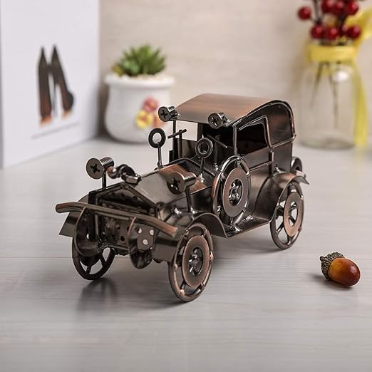 Generic AJMICO Antique Metal Car Model,Handcrafted Dratal Metal Vintage Car for Home Decor