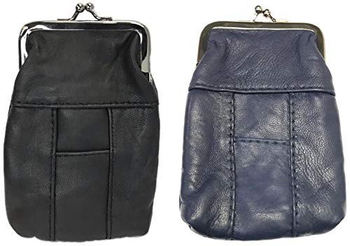[2-Pack] Eclipse Full Lamb Skin Cigarette Case Pouch, Coin Purse,