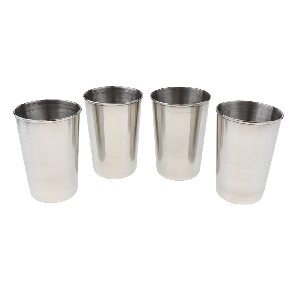 5 Set 4 Stück Outdoor Edelstahl Wandern Camping Tragbare Wasser Weinbecher 150 ml
