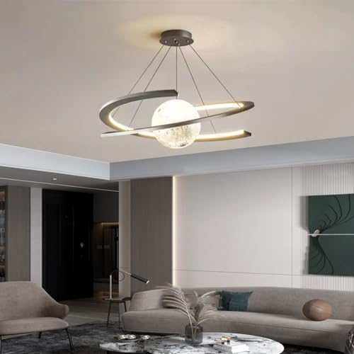 Suspension boule acrylique espace étoile luminaire moderne 65W variable - 2