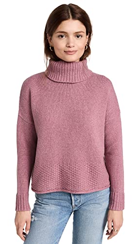 Madewell Women's Corsica Stitch Mix Turtleneck, Hthr Mauve, Pink, Purple, Xs #TOP10
