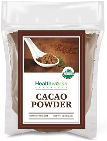 Healthworks Superfoods Organic Cacao Powder 1 lb Unsweetened Vegan Non-GMO