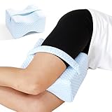 UJPFEO Knee Pillow for Side Sleepers,Memory Foam Leg Support Pillow for Sleeping Comfort,Knee Cushion for Hip,Knee,Back and Sciatica Relief,Helps Align Spine,Cooling White