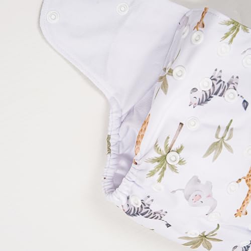 HappyFlute 9 Sets Newborn Baby Cloth Pocket Diapers Adjustable Reusable for Baby Boys and Girls(6-33 pounds,0-3 Years),One Wet Bag+4Diapers and 4Inserts (AD10) - Thumbnail 4