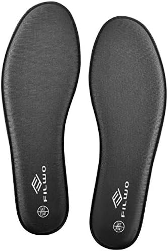 FILWO Women's Men's Memory Foam Insoles Super Soft Replacement Innersoles for Running Shoes Work Boots Comfort Cushioning Shoe Insert M US 10 Black