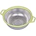 Price comparison product image Stainless Steel Colander with Handle and Legs, Large Metal Green Strainer for Pasta, Spaghetti, Berry, Veggies, Fruits, Noodles, Salads, 27.5cm 10.5 Kitchen Food Mesh Colander, Dishwasher Safe
