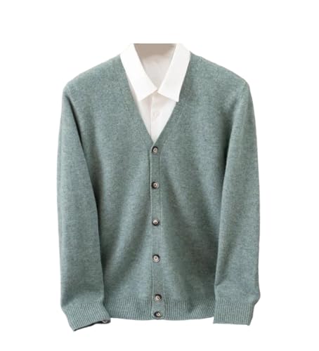 Cárdigan para hombre 100% lana merino chaqueta de punto de manga larga abrigo casual